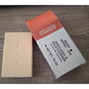 Bravo Sierra Hair & Body Solid Cleanser Bar Soap White Vetiver & Cedarwood 7oz